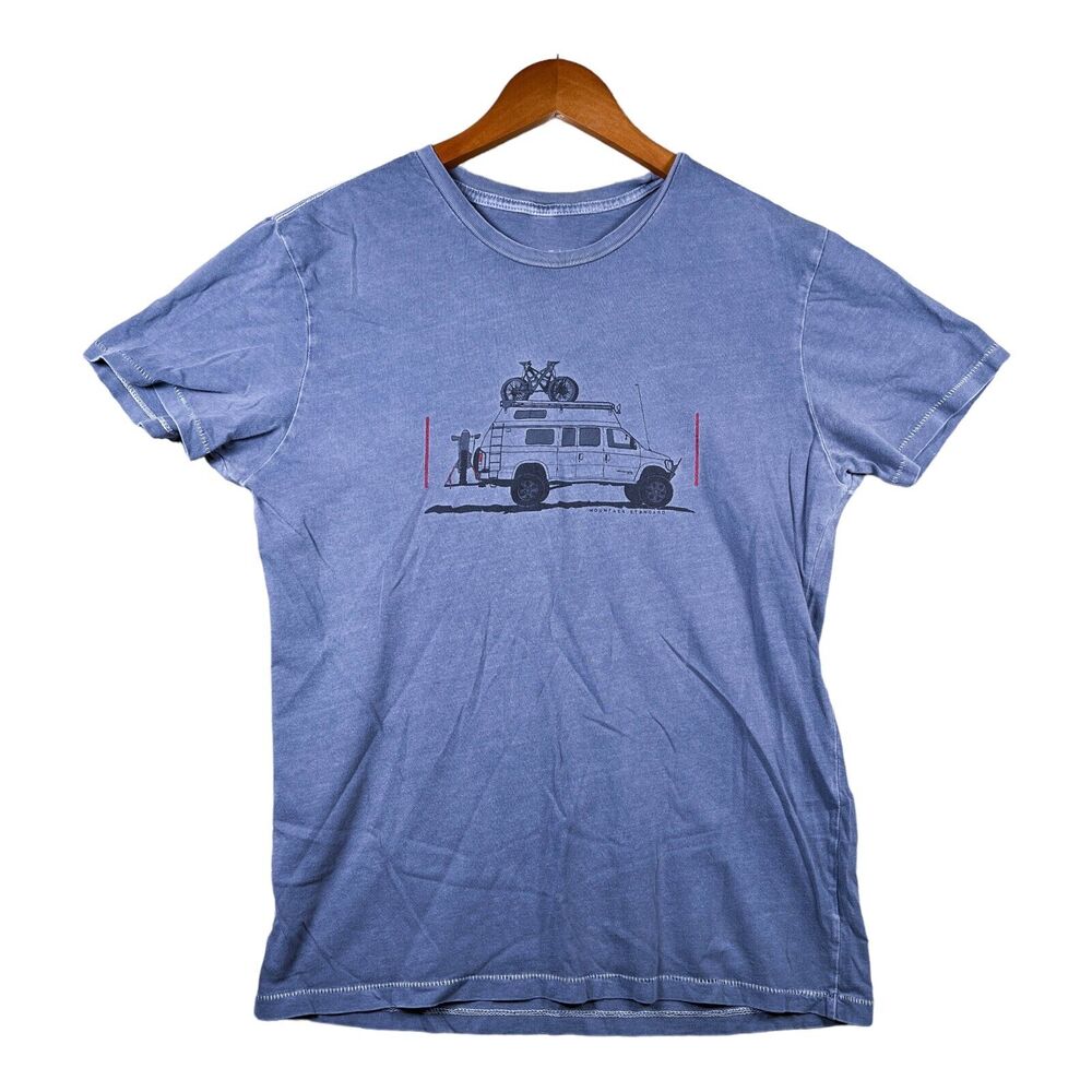 Men's Mountain Standard Colorado T-Shirt Van Life Blue Off Road Grid sz M